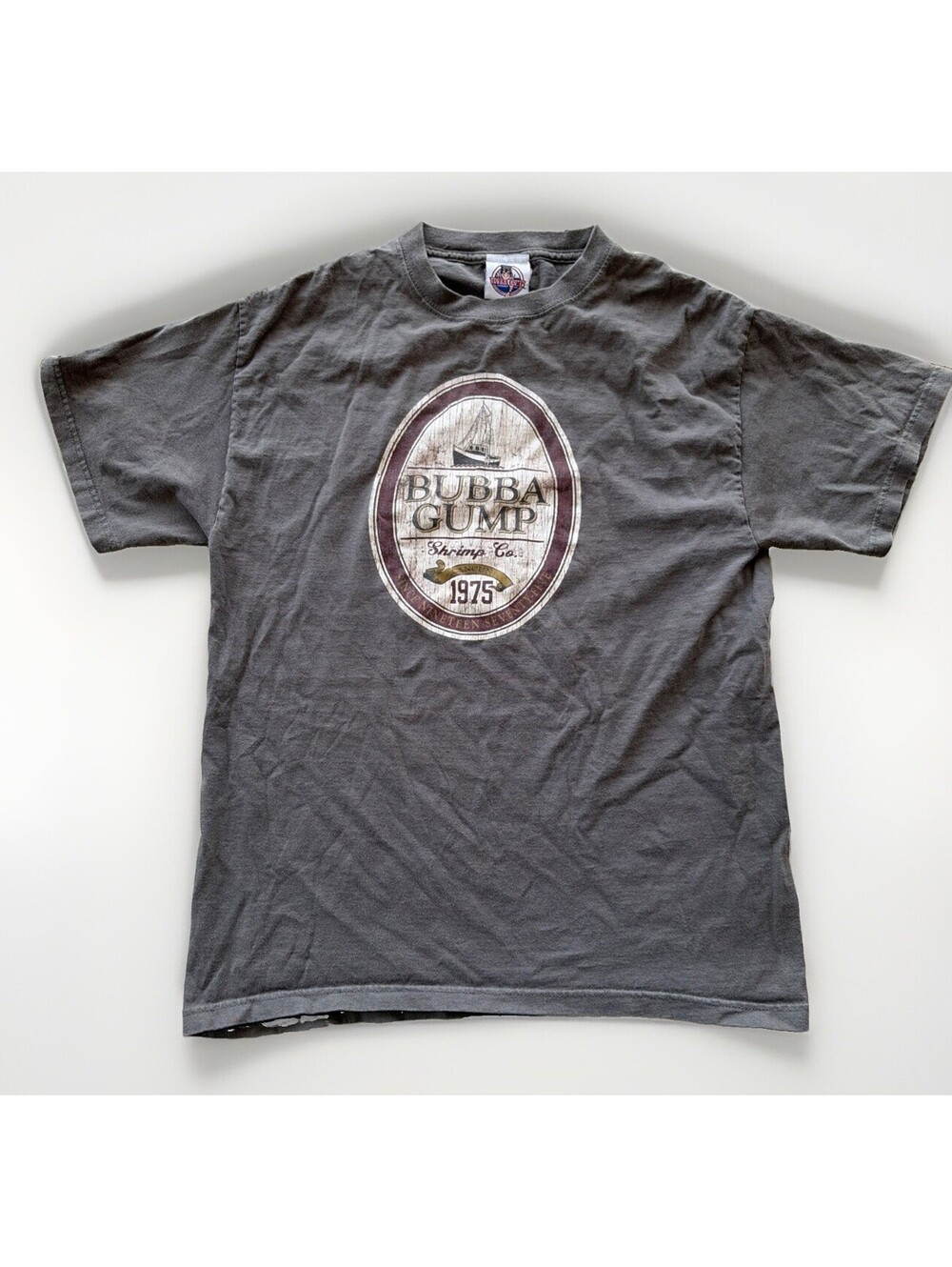 Vintage Y2K Bubba Gump Shirt Shirt Adult Medium Light Gray Forest Gump VTG